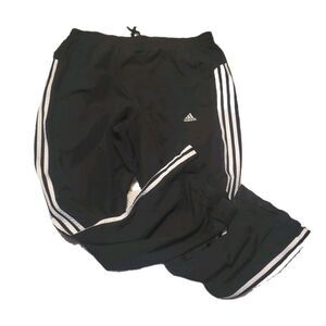 Vintage Adidas Sweatpants Track Pants Size M Baggy Wide Leg Y2K Striped Logo